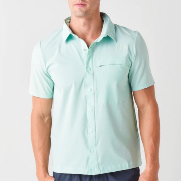 The North Face Men's Light Silver/Tan Button Down Shirt - Picture 1 of 10